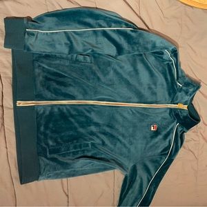 Fila Green Velour Track Jacket. Size M, Men’s athletic jacket